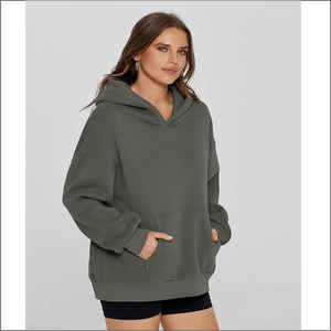 Sweat à capuche surdimensionné pour femmes 100% coton de haute qualité Sweat à capuche d'hiver lourd personnalisé avec style décontracté et courte longueur - Product Image 3