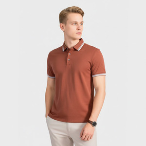 Camiseta de Manga Corta de Algodón Transpirable de Punto Sólido Bordada Personalizada, Corte Regular, Estilo Casual para Hombre - Product Image 1