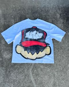 Camisetas cuadradas de talla grande para hombre con logotipo personalizado al por mayor, ropa de calle DTG de algodón pesado 300GSM lisa, camiseta recortada para hombre - Product Image 2