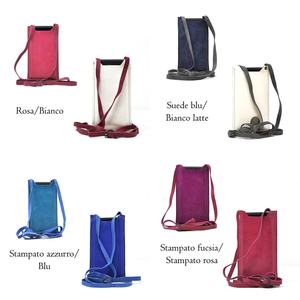 Étui de téléphone en cuir bicolore avec bandoulière réglable - Product Image 2