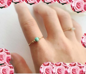 Bague en laiton perles rondes turquoise pour bijoux de noël meilleur prix bijoux de gemmes pour bonne année Aura bijoux de guérison pour femmes - Product Image 2