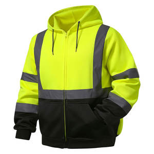 Sudadera con capucha de uniforme de trabajo de alta calidad Super Visible Hivis chaqueta de sudadera de seguridad reflectante al por mayor sudaderas con capucha de alta visibilidad - Product Image 5