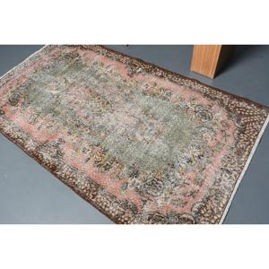 Turkish Area Rug 3.9x6.9 ft, <b>Brown</b> Pink Camouflage Rug <b>Wool</b> - Product Image 4