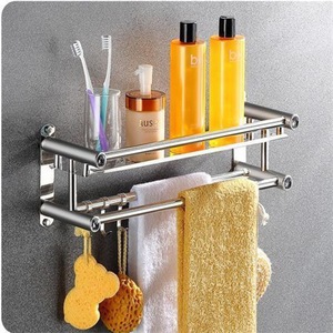 Moderno singolo strato in acciaio inox portasciugamani mensola di stoccaggio in rame in lega di zinco per i bagni dell'hotel con riscaldamento verniciato - Product Image 1