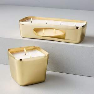 Bocaux à bougies en alliage métallique durable, conçus pour les bougies parfumées haut de gamme, offrant une lueur douce et brillante et un arôme apaisant. - Product Image 3