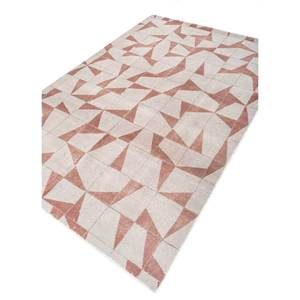 พรมโพลีเอสเตอร์ถักมือสีเบจและสีน้ำตาล รุ่น AKPL-1006 ลายเรขาคณิตและนามธรรมสไตล์โบโฮ รูปทรงสี่เหลี่ยมผืนผ้า สำหรับใช้ในบ้านและทางเดิน - Product Image 2