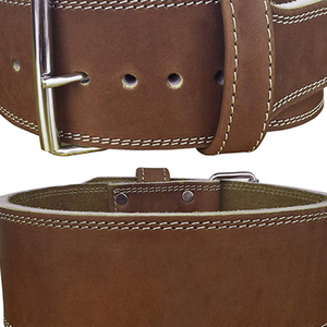 Custom High Quality Cowhide Leather Gym Waist <b>Trainer</b> Belt With Power Lifting Lever Buckle Logo Customizable for Fitness Use - Product Image 4