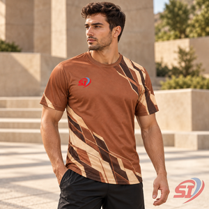Custom Mens Moisture Wicking Dry Fit Anti-Wrinkle Polyester Short Sleeve Breathable Athletic Training T-<b>Shirt</b> - Product Image 3