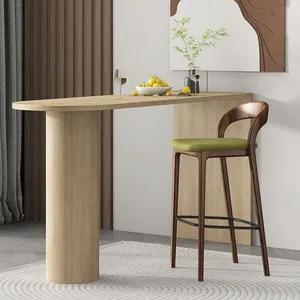 <span class=keywords><strong>Tabouret</strong></span> de <span class=keywords><strong>bar</strong></span> de cuisine nordique moderne, logo personnalisé, coussin en tissu, <span class=keywords><strong>bois</strong></span> massif, dossier haut, comptoir, design scandinave, parc - Product Image 2
