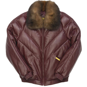 Chaqueta de Cuero de Oveja Estilo Bomber Personalizable para Hombre, Invierno, Multicolor, Cuello Mao, Teñida y Procesada - Product Image 1