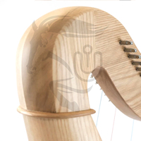 34-String Lever Harp Stand (Round Back Natural Ash Premium Quality Durable Nylon Guitar Strings Beginner Pro Made UNBRIDLEDS
