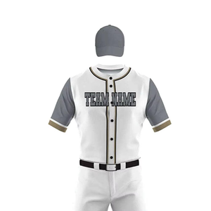 Ensembles d'uniformes de baseball pour hommes Logo personnalisé et longue conception de couleur personnalisée Impression par sublimation en gros Style 2025 col rond - Product Image 5