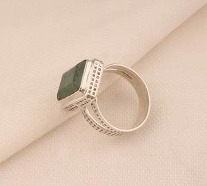 แหวนควอตซ์สีเขียวเชอร์รี่สีเขียวมรกตทำด้วยมือใส่ได้ทั้งชายและหญิง925ทึบอัญมณีธรรมชาติสำหรับวันครบรอบและงานแต่งงาน - Product Image 3