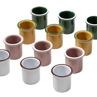 Juego de Tazas de Cerámica de Borosilicato de Alta Calidad Serie Soju Drip (4 Piezas), Estilo Coreano, 20 oz, Color Personalizado, para Café, Té, Cola, Agua Caliente/Fría