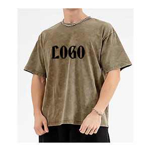 เสื้อยืดทรงหลวมสไตล์วินเทจ ผลิตจากโรงงาน คุณภาพสูงสุด ผ้าฝ้าย 100% ซักกรด ทรงไหล่ตก รับผลิตแบบ OEM แบรนด์ส่วนตัว - Product Image 1