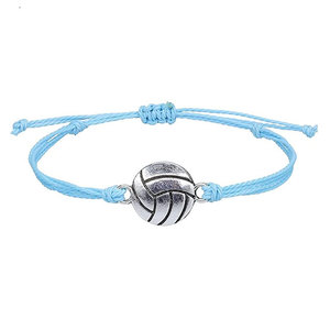 Bijoux pour fans de sport pour femmes couleur de chaîne personnalisée fil de cire étanche en alliage de zinc plaqué rhodium Bracelet de volley-ball classique - Product Image 1