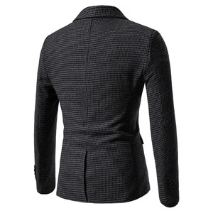 Nuevo otoño hombres Houndstooth Blazers chaquetas hombre negocios Casual Slim Fit trajes abrigos buena calidad hombre Blazers abrigos tamaño - Product Image 5