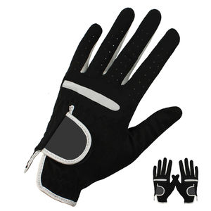 High Quality <b>Black</b> Color Lamb Skin Soft <b>Leather</b> Breathable Golf <b>Gloves</b> Personalized Branding & Anti Slip Features Sports <b>Gloves</b> - Product Image 3