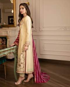 Indien pakistanais dernière mousseline de soie brodée Salwar Kameez avec maçonnerie lourde Collection de mariage de luxe vente chaude robe 0382 - Product Image 2