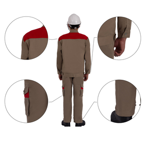Camisas de trabajo de algodón de alta visibilidad y manga larga para hombre, ropa de construcción reflectante, bolsillos delanteros resistentes para ropa de trabajo - Product Image 3