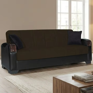 Canapé-lit en tissu moderne trois places avec rangement pour appartement - Pieds en métal durables et écologiques - Ensemble de canapés best-seller - Product Image 1