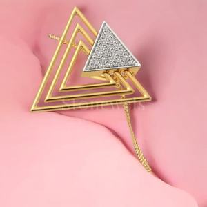 Luxe Or Triangle Diamant Pendentif Fine Jewelry Pendentifs Charmes Moderne Minimaliste Bijoux pour Femmes Symbolisant Équilibre - Product Image 2