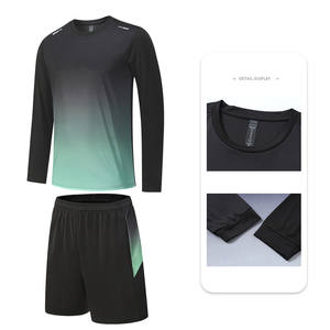Ensembles de vêtements de sport d'été pour hommes Fitness décontracté Running Training Respirant Canvas 100% Cotton T-shirts à manches courtes 3D - Product Image 3