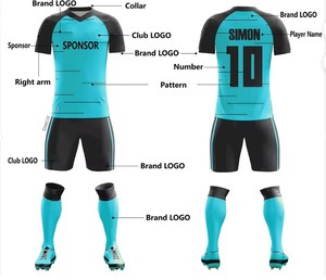 Ensemble de maillots de football personnalisés Elite, version fan et joueur, manches courtes, imprimé, écologique, séchage rapide, respirant, nouvelle collection BD - Product Image 2