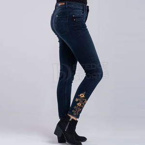 Vente en gros personnalisé femmes respirant droit décontracté grande taille jeans 100% coton Offre Spéciale d'été - Product Image 4