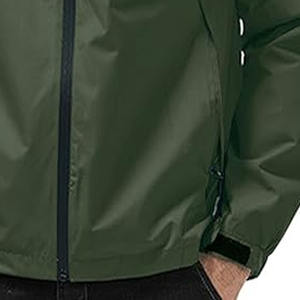 Chaqueta de lluvia cortavientos para hombre Color gris con cremallera de manga larga al aire libre resistente al agua capa de lluvia hecha por Dress Sports - Product Image 3