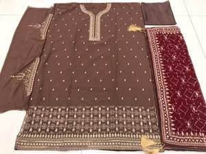 Nouvel arrivage de broderie lourde en fausse georgette de qualité supérieure Salwar Kameez avec Dupatta World Wide Exporter - Product Image 5