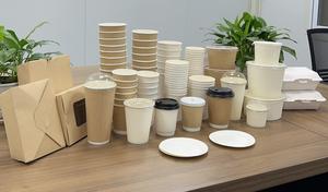 Taza de papel reciclado con logotipo personalizado 8Oz/12Oz/16Oz/20Oz/24Oz taza de café de papel para bebidas frías/calientes con tapa y funda - Product Image 6