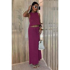 Casual Style Back Cross Detail Openwork <b>Knit</b> <b>Set</b> 10097 - Product Image 5