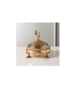 Quemador de incienso de latón con diseño intrincado para la decoración del templo Pooja meditación limpieza espiritual relajación terapia aromática - Product Image 6