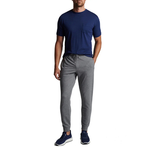 กางเกงวิ่งผู้ชายระบายอากาศได้ดีแห้งเร็วกันน้ำเป็นมิตรกับสิ่งแวดล้อมบริการ OEM สไตล์ลำลองผ้าโพลีเอสเตอร์/ ผ้าฝ้าย - Product Image 2