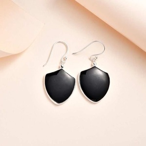 Top Demanded Black <b>Onyx</b> Shield <b>Earrings</b> Perfect for Everyday Wear or Parties and Special Occasions Use Available at Good Price - Product Image 1