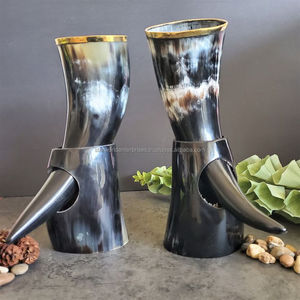 Buffalo OX Afrique corne bière Viking Vintage corne tasse à collectionner corne verres pour la maison et l'hôtel du fournisseur indien - Product Image 5