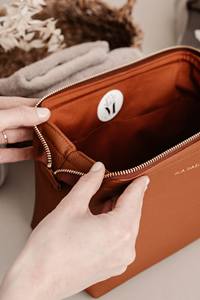 Mini neceser de viaje para cosméticos, bolsa de maquillaje con cierre de cremallera para almacenamiento de artículos de tocador, para joyería, bolsa de resorte de hojas - Product Image 3