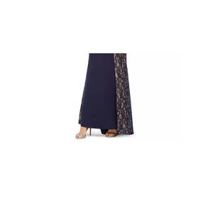 Abito da Sera Jessica Howard per Donna, Blu Navy, in Raso con Pizzo Luccicante e Crochet, Taglie XS-XXL, per Eventi Formali e Feste - Product Image 3