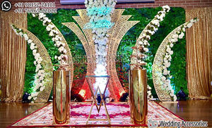 Décoration de mariage traditionnelle royale, scène ouverte, réception de mariage, royale, couronne de cérémonie - Product Image 2