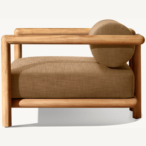 Sillón individual de estilo moderno hecho de madera ecológica, ideal para relajarse en la playa. - Product Image 5