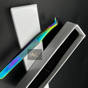 Pinzas de pestañas de volumen ruso arcoíris, venta al por mayor, pinzas de extensión de pestañas profesionales de acero sostenible - Product Image 4
