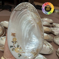 Assiettes en nacre authentiques faites à la main, plat de service décoratif en coquillage, vaisselle de table raffinée en provenance du Vietnam - CARYLN