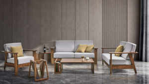 Sofá seccional modular acogedor y moderno, sillón de salón individual con marco de madera de teca para sala de estar, juego de muebles de exterior - Product Image 4