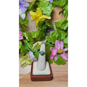 Navajo Handmade Fine Jewelry <b>Statement</b> <b>Ring</b> Kingman Turquoise & Sterling <b>Silver</b> for Everyday Wear Natural Stone - Product Image 3