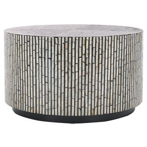 Table basse ronde moderne en nacre, mosaïque artisanale, éco-responsable, pour projets hôteliers et de complexes de villégiature, vente en gros - Product Image 6