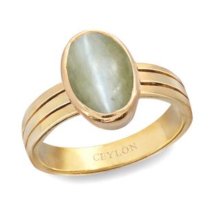 Anillos de Piedra Preciosa de Ojo de Gato Natural Certificado, Forma Ovalada, para Regalo - Product Image 1