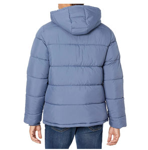 OEM Vestes bouffantes de haute qualité pour hommes Vestes doudounes d'hiver à capuche imperméables teintes en couleur unie avec fermeture à boutons High Street - Product Image 3