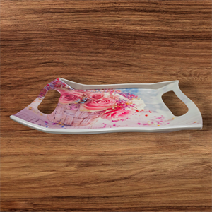 Vente en gros de plateau roulant de taille moyenne avec logo personnalisé plateau de service en mélamine plastique de qualité supérieure plateau alimentaire en bambou fabriqué par logo - Product Image 2