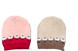 Bonnets pour enfants personnalisables avec nœuds en pure laine et polyester acrylique de différentes couleurs et tailles-fabriqués en Inde - Product Image 4